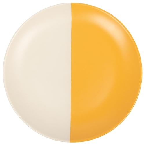 Nicola Spring Stoneware Dinner Plate - 26.5cm - Mustard - Ceramic Two Tone Dining Plates Tableware Dishwasher & Microwave Safe Crockery for Starters, Sides, Mains & Desserts