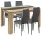 FURNITABLE Esstisch mit 4 Stühlen Esszimmergruppe, 4er Set Esszimmerstühle und Rechteckig Holztisch Essgruppe für Wohnzimmer Küche Büro(120 * 70cm Tisch+4 Dunkelgrau Stühle)