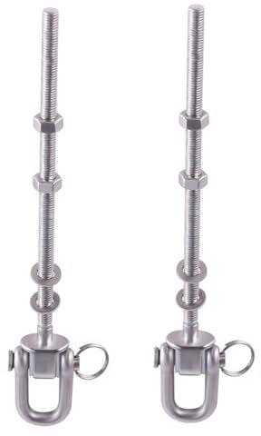 GIVIHGETI 2 Stück Deckenhaken Schwerlast Schaukelhaken Schaukel Edelstahl M8 x 180mm Gewindelänge, Schaukelhaken für Spielplatz Stuhl Yoga Seil Boxsack Sandsack, 1500lbs