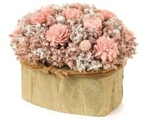 NUVOLE DI STOFFA Bouquet con Fiori Artificiali in Carta, Shabby Chic La Vie en Rose 20x15.5xH16.5 cm