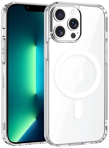 Exsight Magnetic Case for iPhone 13 Pro Max, Clear Phone Cases Compatible with MagSafe, Military Grade Airbag Drop Protection, Anti-Yellowing, Anti-Scratch, Shockproof Cell Phone Cover, Transparent