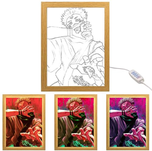 MeYuxg JJK Anime Beleuchteter Bilderrahmen, Anime LED Box, Kreative LED Bilderrahmen, Japanische Lampe für Wohnzimmern, Schlafzimmern, Cafés und Kinderzimmer (2)