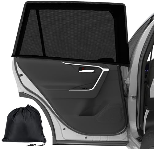 Vincona Sonnenschutz Auto Baby,(2-Stück) Nachhaltiges & Hochwertiges Atmungsaktive Universal Sonnenblende Auto Kinder Seitenscheibe,Schutz vor UV-Strahlen, Sonnenlicht und Mücken,43X27,L