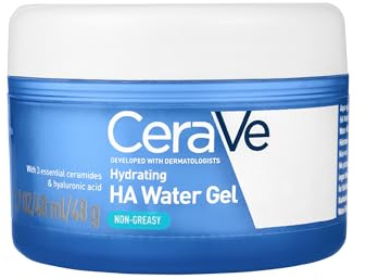 Water Gel Hidratante Ácido Hialurónico de CeraVe para una hidratación con efecto PLUMP, con 3 ceramidas idénticas a las de la piel, ácido hialurónico, niacinamida y cobre PCA, 48g