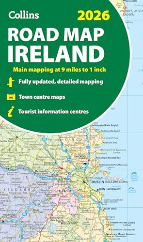 2026 Collins Road Map of Ireland: Clear and detailed folded map of Ireland (Collins Road Atlas)