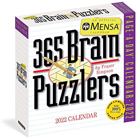 2022 Mensa 365 Brain Puzzlers: A Brain Busting Year of Tough Pangrams, Word Ladders, Logic Challenges, Number Sequences, and More.