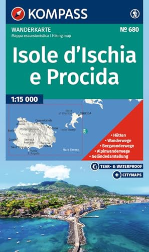 KOMPASS Wanderkarte 680 Isole d' Ischia e Procida 1:15.000: Wanderkarte - inklusive Offline-Verwendung in der KOMPASS-App. Wanderwege.
