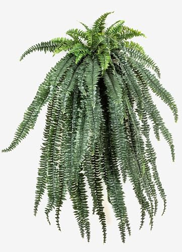 artplants.de Künstlicher Riesenhängefarn MATENO, 64 Blätter, grün, 150cm - Farn Deko - Kunstpflanze
