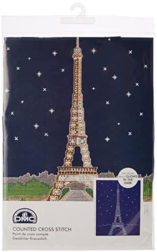 DMC Paris By Night Kit, Includes Aida Fabric, Needle, Stranded Cotton Threads and Instructions