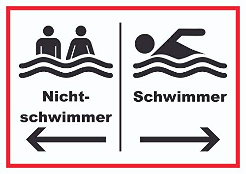 HB-Druck Nichtschwimmer Schwimmer Schild A5 (148x210mm)