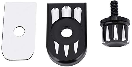 KIMISS Copri linguetta e bullone per sedile posteriore del motociclo Alloggiamento per moto in alluminio(nero e argento)