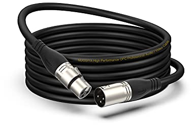 NUOSIYA XLR Cable 6m 1 Pack Balanced Microphone Cable 3 pin XLR Male to Female Extender Cord for Studio Recorder, Mic, Mixer, Speaker System, Phantom Power
