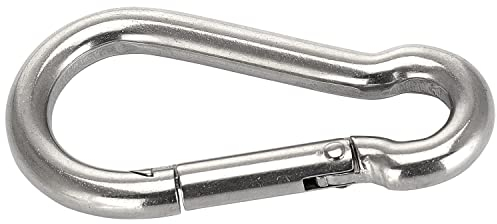 FASTON Edelstahl Karabinerhaken 12x140 (2 Stück) ohne Kausche Edelstahlkarabiner mit Schnapphaken V4A Feuerwehrkarabiner Sports Karabiner Haken Segel