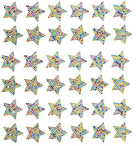 Baker Ross AT217 Rainbow Star Crystal Gem Stickers, Arts and Crafts for Kids (Pack of 12), Assorted