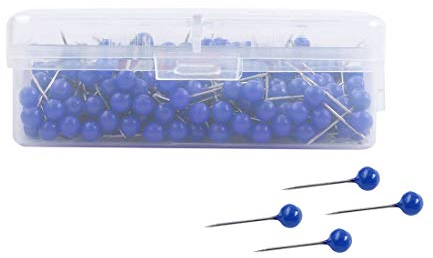 sourcing map 500 Stück Karte Reißzwecken Runden Kopf Kork Boards Bild Hängen 1/8 Zoll für Haus Büro Blau