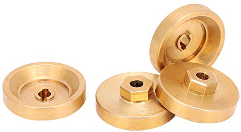 Keenso Radgewichte Messing, 4-TLG. Rostschutz-Radnaben-Gegengewicht aus goldenem Messing für 1/24 Simulation RC-Autoteile für Axial SCX24 90081