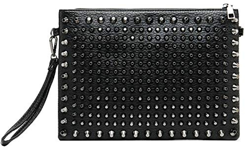 RainboSee Handtasche für Damen Niet Umhängetaschen Punk Schultertaschen Gotisch PU Shopper Henkeltaschen Kleine Geldbörse Tote Clutch