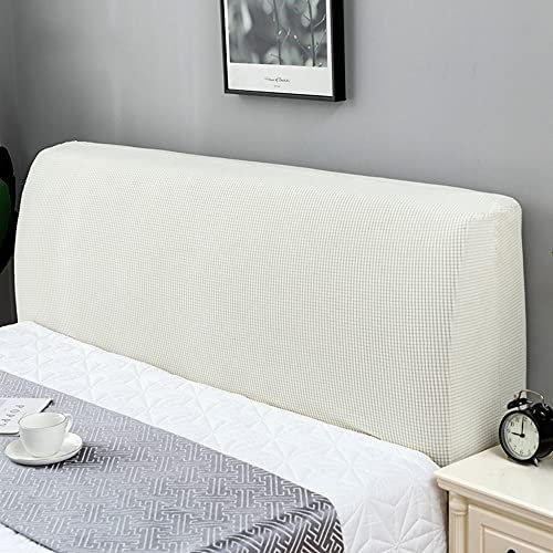 Duories Kopfteilbezug für Bett,Stretch Bett Kopfteil Husse,Dehnbare Saubdichte Schutzhülle Bett Kopfteil Bezug Bettkopfteil Hussen Abdeckung Cover für Gepolsterte Schlafzimmer Kopfteil,130-170cm Weiß
