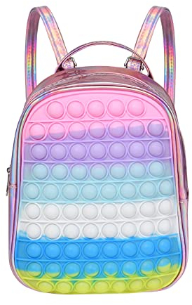 Ainiv Pop Push It Tasche, Toy Tasche Pop Kinder, Package Fidget Crossbody Geldbörse Set, Popit Push Pop Bubble Anti Stress Spielzeug Handtasche, Plopper Bag Kleine Geschenke für Kind(Rosa)
