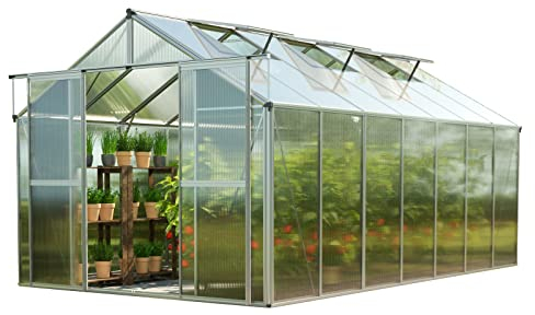GFP Gewächshaus Topas 7 aus Alu 225x449 cm ca. 8 mm Doppelstegplatten formstabil & witterungsbeständig