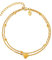 VICKWOOD Chaîne de cheville pour femme en acier inoxydable plaqué or 18 carats 20cm/25cm à 30cm en or/or rose/argent chaîne de cheville en couches avec cœur/zirconium/spmiley/biscuit (Layer-Herz-Gold)