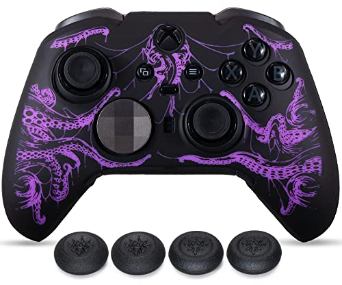YoRHa Silicone Skin for Xbox Elite Series 2 Controller x 1(Cthulhu Purple) with Exclusive Thumb Grips x 4
