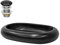 ML-Design Lavabo de Cerámica Negro Mate Ovalado 650 x 450 x 110 mm Con Juego De Drenaje Sin Rebosadero Lavamanos Moderno De Encimera Sobremesa Pila Para Baño Aseo Fregadero Colgante