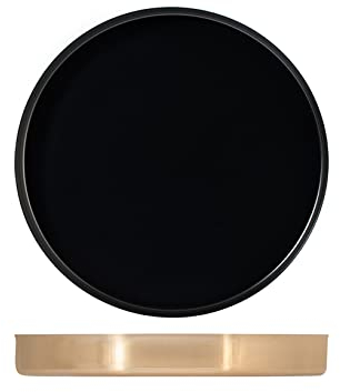 H&h vassoio inox tondo nero cm 32