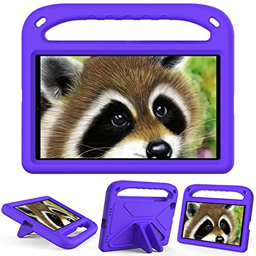 For Samsung Galaxy Tab A 8.0 inch 2019 SM-T290/T295 Tablet Case for Kids Friendly Lightweight Shockproof Cover with Handle Stand Tablet Purple