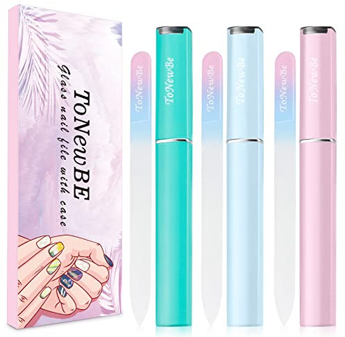 Lime à ongles en verre pour jeune fille (bleu-rose-vert)