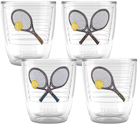 Tervis Clay Court Tennis Collection - Bicchiere termico a doppia parete, in plastica, made in USA