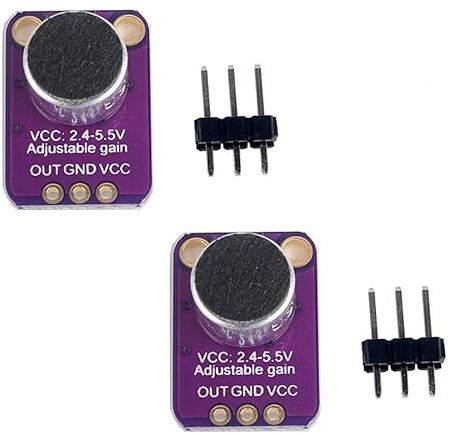 Electret Microphone Amplifier Adjustable MAX4466 Module Microphone Preamplifier Blue Breakout Board Compatible with Arduino 2PCS