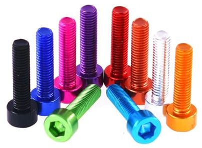 10pcs alluminio vite a brugola M3 M4 M5 M6 colorato in lega di alluminio esagono incassato vite a testa cilindrica bulloni, Argento, M4x8mm