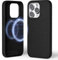 MOFT Magnetic Case for iPhone 15 Pro Compatible with MagSafe, MOVAS Vegan Leather Case Cover, Touch Sensation, Color Retention, Scratch & Stain Resistant, Easy to Clean, Jet Black