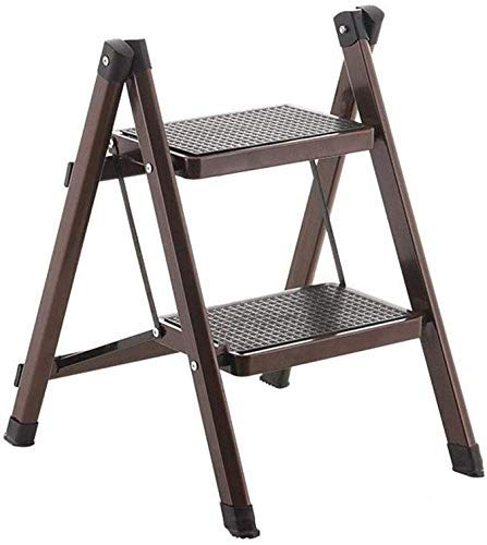 Outdoor Home Dual-Purpose-Tritthocker, Faltbare 2-Stufen-Leiter, zweistufige Leiter, rutschfeste Trittfläche, Sicherheitsstahl-Trittleiter,B