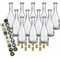gouveo 12er Set Glasflaschen 200 ml “Rustica” mit Korken (SK) und 24 Weihnachtsaufklebern - Schöne Flaschen aus Glas für Weihnachten - Glasflasche mit Korkverschluss zum Befüllen und Verschenken