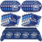 Blue 90th Birthday Decorations - Navy Blue & Silver Tableware Set with Plates, Napkins & Tablecloth for 90th Birthday Anniversary Party