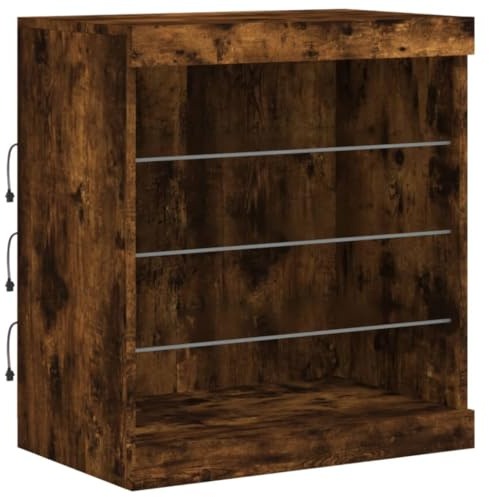 vidaXL Sideboard mit LED-Leuchten Räuchereiche 60,5x37x67 cm