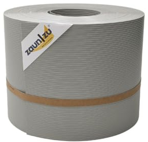 zaun|zu® Rille 35 Meter Rolle 19cm hoch | Sichtschutzstreifen PP für Doppelstabmatten UV-beständiger Sichtschutz | Zaunblende Made in Germany | Rillenstruktur Steingrau 35m