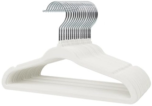 Stormix Lot de 16 cintres antidérapants en velours pour bébé, cintres pour enfants avec encoches d'épaule pour bébé/tout-petit, blanc