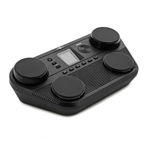 Tragbares digitales Drum Pad DD50 mit Kopfhörer von Gear4music | Vier Zuweisbare Anschlagempfindliche Pads mit Lernmodi, Spiele mit Echtzeit-Feedback, 28 Lektionen, Kopfhörer