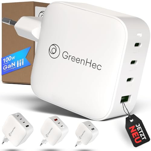 100w USB C Ladegerät Nexus Pro - GaN Ⅲ Mehrfach Charger für MacBook Pro/Air M2, M3, Chromebook, Thinkpad, Surface, iPhone, Samsung Galaxy,4 Ports USB-C Schnellladegerät Netzteil (Nexus Pro 100w)