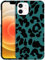 GlamCase for iPhone 12 Mini, iPhone 12 Mini Case - Teal Leopard Pattern Design Printed Slim & Sleek Cute Plastic Hard Snap on Protective Designer Back Phone Case/Cover for iPhone 12 Mini