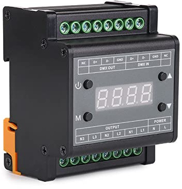 DMX LED Triac Dimmer Control Unit, 3 Channels 220V Dimmable Transformer with DMX Signal