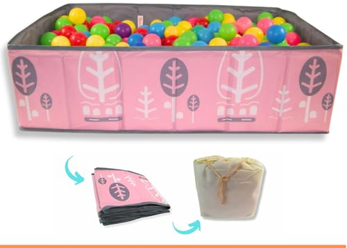 RUGUIES- Piscina de Bolas Rectangular Plegable para niños hasta 3 años- Zona de Juegos portátil- para Uso Interior y Exterior- 83x53x30cm (Bolas no Incluidas).