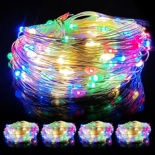 Tutamaz LED Kleine Lichterkette Bunt, 4 Stück 3m DIY Kleine Lichterketten, 4 * 30er Kleine LED Batteriebetrieben Lichterkette, für Hochzeit, Party, Garten, Halloween, Party Deko, Weihnachten Deko