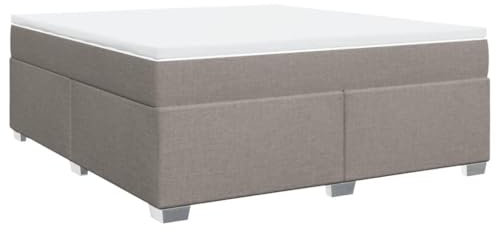 vidaXL Boxspringbett mit Matratze Taupe 180x200 cm Stoff
