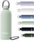Exllena Borraccia Termica 500 ml con Maniglia e Moschettone - Borraccia 500 ml Mantenere Calore/Freddo - Senza BPA - 100% A Tenuta Stagna per Escursioni, Campeggio, Viaggi...(Verde Latte)