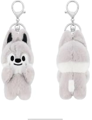 Nevstop 10 cm Porte-clés en peluche Magnétique série « ATE » SKZoo Porte-clés mignon pour les fans de Stray Kids (Wolf Chan)