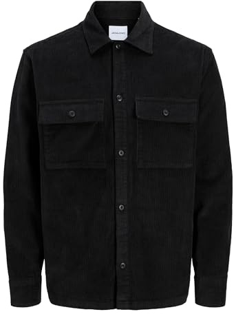 JACK & JONES Jjeperfect Corduroy Overshirt Ls Sn, Black, L